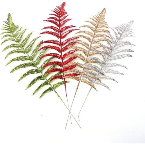 10pcs Simulation Persian Leaf Fake Christmas New Year Home Atmosphere Decoration Christmas Tree Plugin