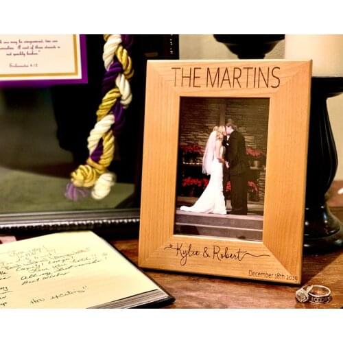 Personalized Picture Frame, Wedding Picture Frame, Newlywed Picture Frame, Wedding Gift, 4X6 5X7 Photo Frame, Engraved Picture F
