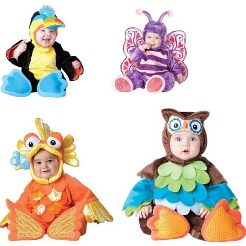 2017 Autumn Halloween Cartoon Baby Romper Sets Kids Girls Christmas Animal Custom Cosplay Jumpsuits Infant Clothes Bat/Elf