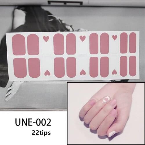 Lamemoria 22tips/sheet Nail Stickers Semi-mix Full Coverage Self-adhesive Flower 3D Waterproof Non-toxic Nail Stickers Nail Art