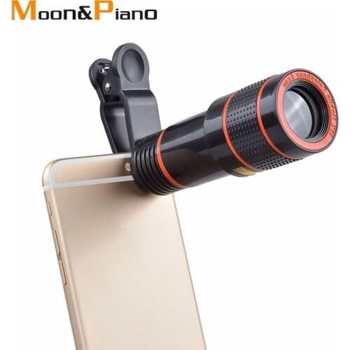 12X Telephoto Lens Clip Optical Zoom Monocular Telescope Phone Camera Adjustable With Universal Clip for Smart Mobile Phones