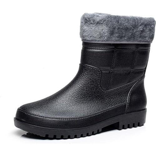 Cotton Boots Men Winter Warm Sock Rain Boots Waterproof Fishing Shoes for Men Ankle Boots for Rain Days Rubber Shoes