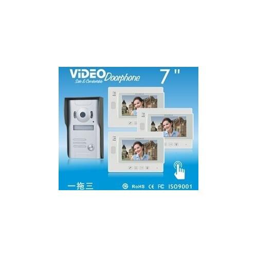ZHUDELE New arrival 7"color video door phone ,700 TVLine IR waterproof camera . can support extra CCTV Camera 1 V 3