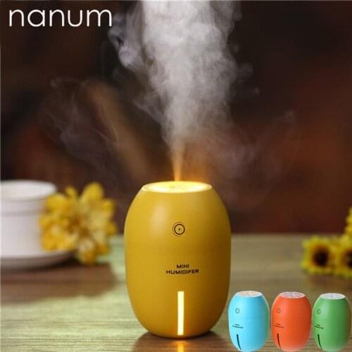 Car Air Freshener Lemon Humidifier USB Mini Ultrasonic Essential Oil Diffuser LED Purifier Mist Maker