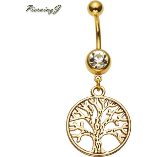 PiercingJ 1pcs Belly Piercing Stainless Steel Skull Ball Belly Button Bar Ring Navel Barbells Rings Body Piercing jewellery