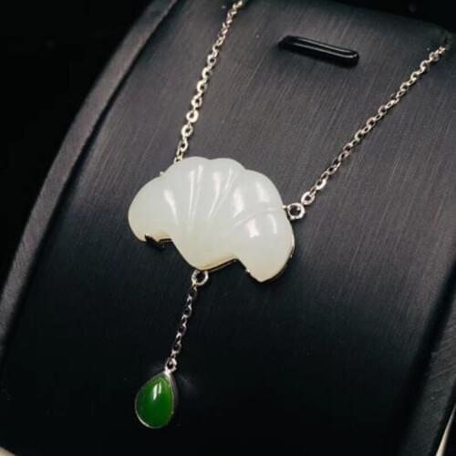 Natural Jade Pendants 925 Silver Necklace for Women Bijou or Gemstone Jewelry