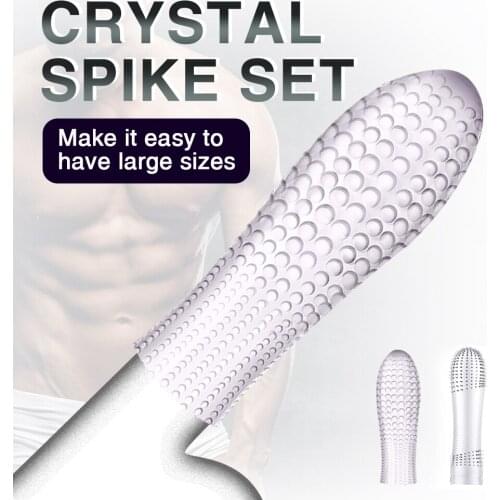 Extensions condom Penis Enlargement Sleeve Silicone Reusable Condom Spike Cock Condom Delay Ejaculation Particle SexToys for Men