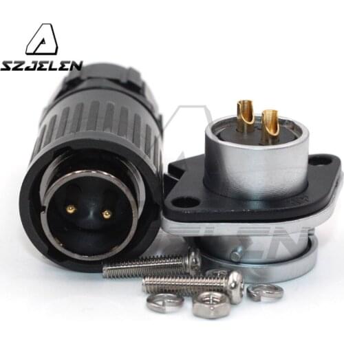 HP20 series, 2 pin Waterproof Connector Panel Mount Male and Female, Electrical Cable Connector Plug&Socket