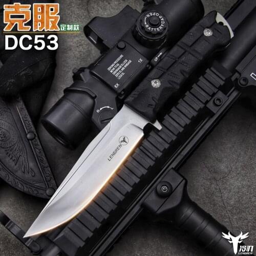LENGREN G10 Handle high hardness DC53 61HRC tactical knife Fixed Camping Tool survival outdoor north American hunting knive