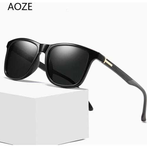 2020 AOZE polarized mens Tom sunglasses fashion square black driving frame travel UV400 oculos feminino