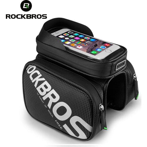 ROCKBROS Bicycle Phone Bag Touch Screen Phone Bag MTB Road Top Tube Bag Bicycle Bag Frame Front Saddle Bag Bike Accessories