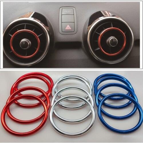 Aluminum Alloy Car Interior Center Console Air Outlet Frame Ring Decorative Cover Fit For Audi A1 2014-2017
