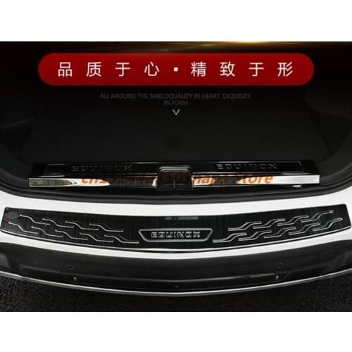 Stainless Steel Internal External Rear Bumper Protector Sill Trunk Tread Plate Trim For Chevrolet Equinox 2017 2018 Car Styling