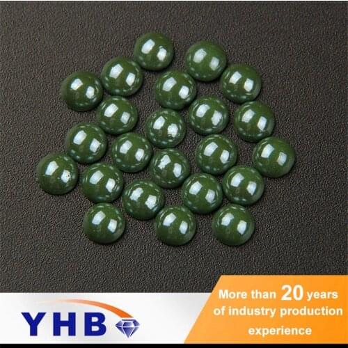 YHB Hotfix Rhinestones Emerald Ceramic Pearl Flat Back For DIY Samba Carnival Costume Bags, Nail Art, furniture Decorative