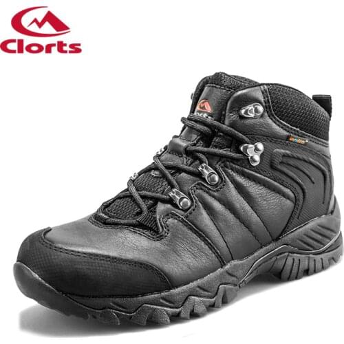 Clorts Women Men Hiking Boots Lover Black Hunger Game Real Leather Outdoor Hiking Shoes Waterproof Sport Sneakers HKM-822D
