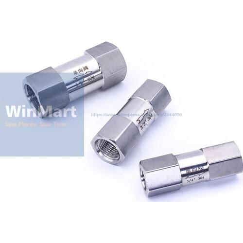 1pc 304 Stainless Steel 1/4" Female Check One Way Valve Water Gas Oil Non-return