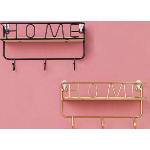 1pc Home Iron Frame Hooks Metal Wall Hook Clothes Rack Coat Hanging Key Holder Creative Organizer Home Decor