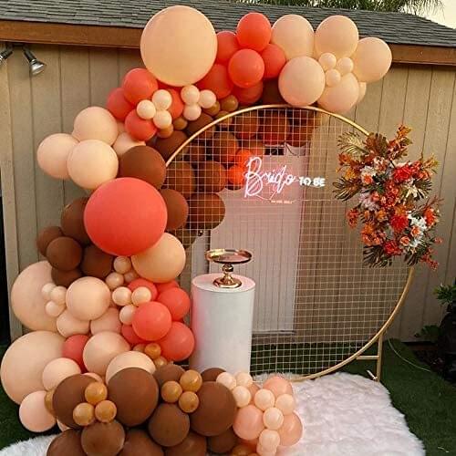 135Pcs/lot Cpffe Balloons Garland Coffe Macaron Orange Ballons Arch for Birthday Wedding Party Decor Tropical Party Decorations
