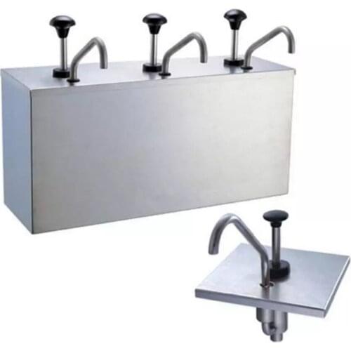 2 Bucket 3 Bucket Sauce Dispenser Pump Squeeze Condiment Dispensing Stainless Steel