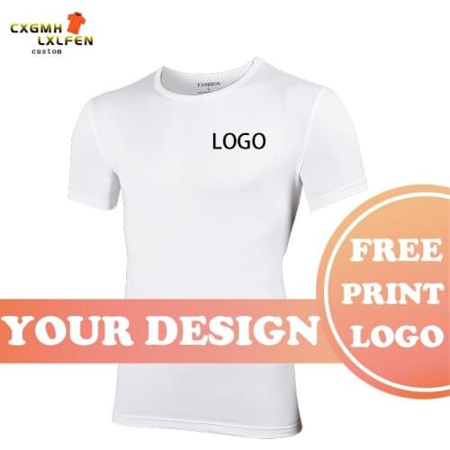 3-color custom logo short-sleeved high-end cotton embroidered T-shirt waterproof round neck printing DIY brand text