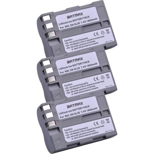 3 pcs/lot 1800mAh EN-EL3E EN-EL3e ENEL3E EN EL3E Li-ION Batteries for Nikon D50 D70 D80 D90 D100 D200 D300 D700 z1