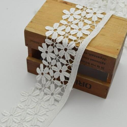 43yards 8cm wide Beautiful Venise/Venice Polyester flower Lace Trim White color diy craft sewing~Costume/Dress