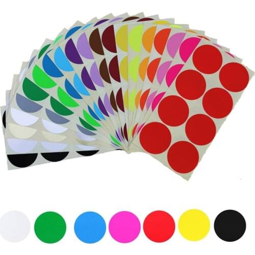 8Pcs/sheet 50mm Round Stickers in 10 Assorted Colors Colored Sticker Dots Coding Circle Dot Labels Diameter