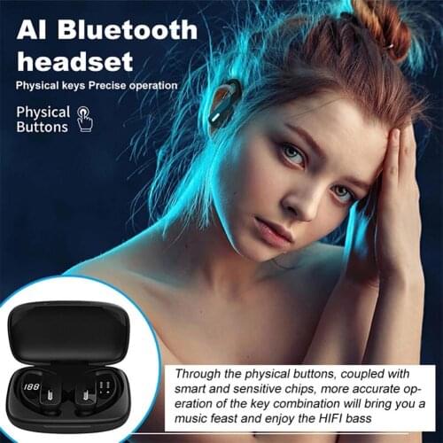 T17 TWS Bluetooth V5 Wireless in-Ear Headset with LED Power Display HiFi HD Call Wireless earphones 120dB for Phone laptop