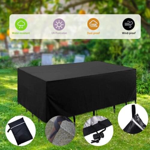 Outdoor Garden Rectangular Dining Table Chair Cover Oxford Dustproof Waterproof Courtyard Patio Furniture Protector