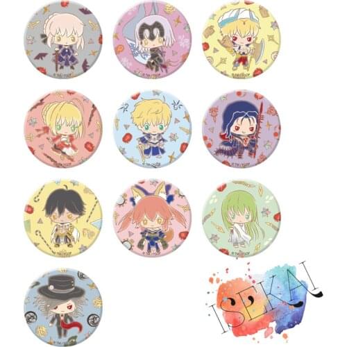 Fate Grand Order Anime Badge Saber Enkidu Gilgamesh Jeanne Alter Tamamo No Mae Cu Chulainn Edmond Metal Badge Brooch Pins