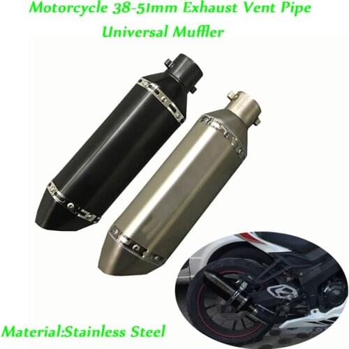 Muffler Silencer for 51mm Motorcycle Exhaust Vent Pipe With DB Killer Set Up 370mm Length Baffler Pipe