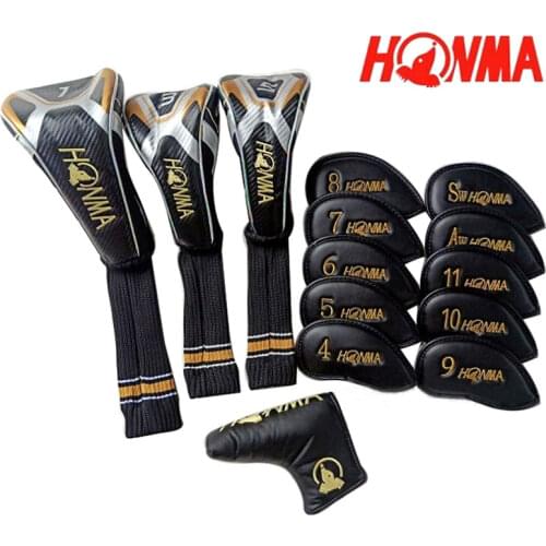 Golf Club #1 #3 #5 Wood Headcovers HONMA Driver Fairway Woods cover PU Leather Head Covers Set Protector Golf Accessories