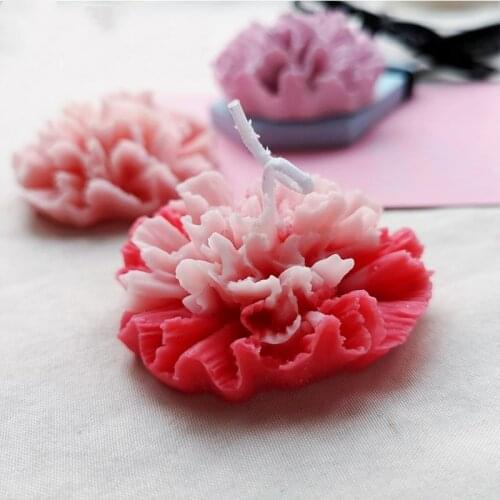 Flower Carnations Candle Silicone Mold DIY Soap Molds Cake Fondant Decorating Homemade Mould For Candle Making Mothers Gift