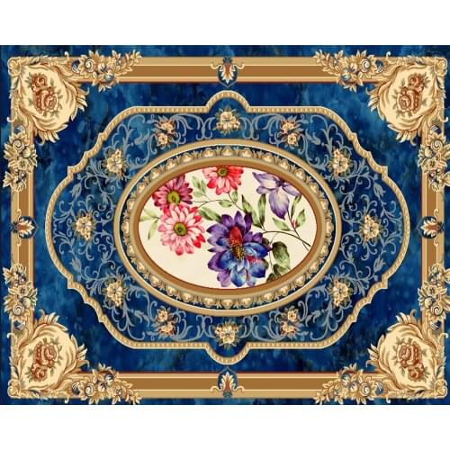 Beibehang Classic interior decoration stereo wall paper upscale European sapphire blue carpet papel de parede 3d wallpaper