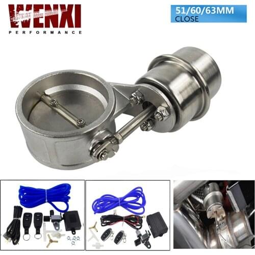 Exhaust Control Valve Set With Vacuum Actuator CUTOUT 2'' 2.3" 60mm 2.5" 63mm Pipe CLOSE STYLE with Wireless Remote Controller