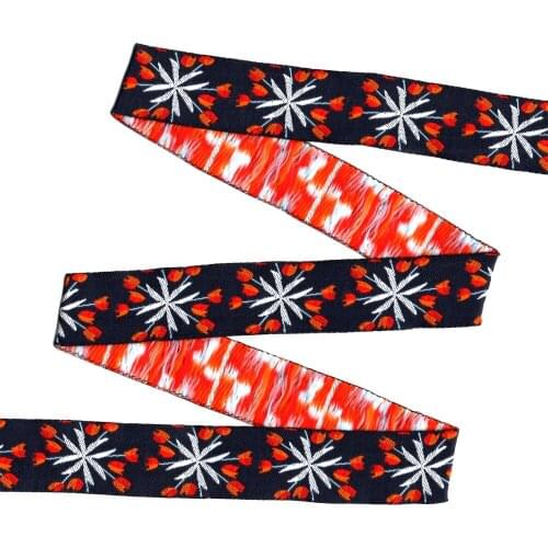 HOT!!! 2015 NEW wholesale 7/8'' 22mm Wide Christmas flower series Woven Jacquard Ribbon dog chain accessories 10yards/lot