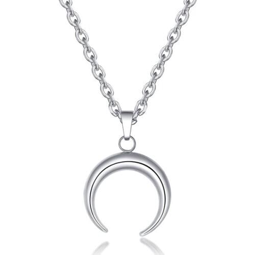 925 Sterling Silver Moon Necklace Pendant Ins Style for Women Jewelry Party Gift N02