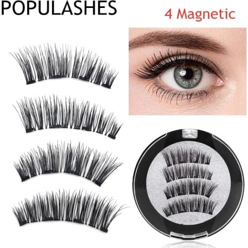 Magnetic eyelashes with 4 Magnets Mink eyelashes Natural Long False eyelashes Applicator Magnetic Lashes Extension