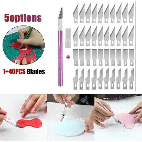 Metal Scalpel K Nife With 40pc Blade Non-slip Cutter Engraving Craft Blade For Scalpel Stationery PCB Repair DIY Hand Tool