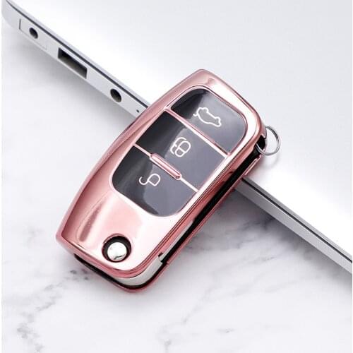 3 Button Soft TPU Car Key Cover Case For Ford Fiesta Focus2 Ecosport Kuga Escape Falcon B-Max C-Max Eco Sport Galaxy Accessories