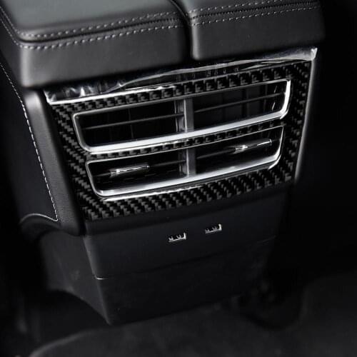 Real Carbon Fiber Sticker Rear Air Conditioning Outlet Exhaust Panel Kit Parts Modification Trim for Tesla Model X Accessories
