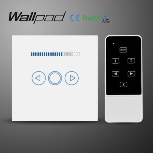 Wallpad White EU UK Standard Touch Glass and Remote Control Light Dimmer Switch 1 Gang Touch Screen Dimmer Wall Switch