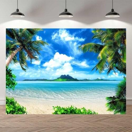 NeoBack Summer Beach Photography Backdrops Ocean Tropical Photo Booth Wedding Party Decoration Background Studio Props Vinyl
