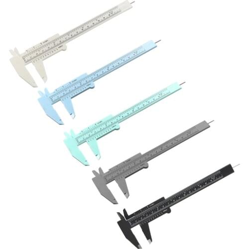 Uxcell Vernier Caliper Inch Metric Double Scale Plastic Ruler Measuring Tool 150mm5Pcs Multicolor