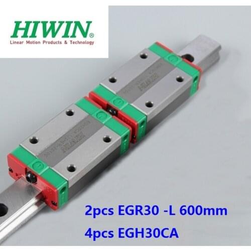 2pcs origial Hiwin rail EGR30 -L 600mm linear guide + 4pcs EGH30CA carriage blocks for CNC router