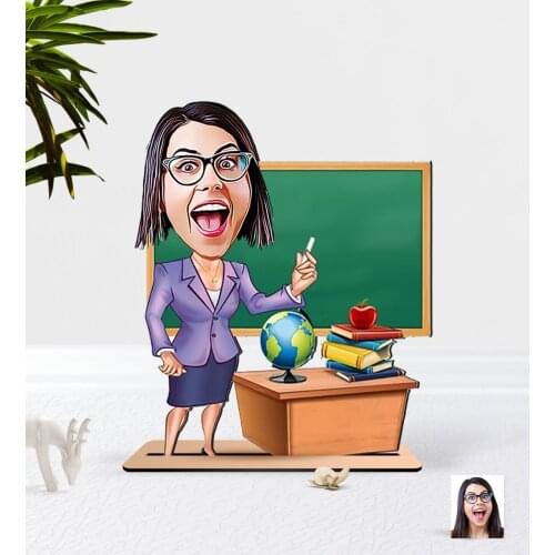 Personalized Women 'S Teacher Caricature Of WOOD 3D Biblo-1 Reliable Quality Cost-Effective Home Decoration Special Design coolest