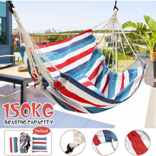 Portable Hammock Chair Canvas Bed Hammocks Garden Swing Hanging Leisure Lazy Rope Chair Swing Indoor Bedroom Seat Camping Swing