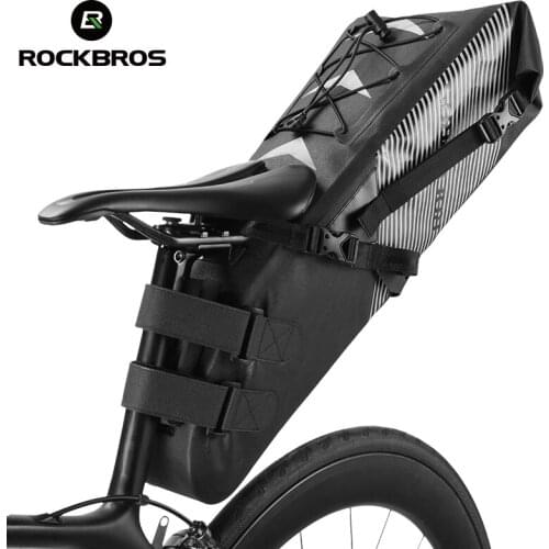 ROCKBROS Waterproof Bike Saddle Bag Cycling Foldable Tail Rear Seat Bag MTB Trunk Pannier Backpack Accessories High-capacity 10L