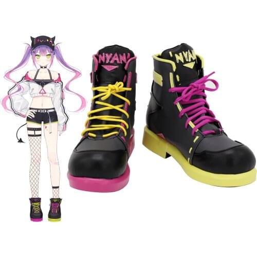 VTuber Hololive Tokoyami Towa Cosplay Boots Customized Leather Shoes for Unisex