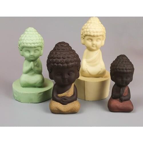 3D Chinese Buddha Shape Silicone Mold Cake Candle Soap Gypsum Resin Mould DIY Aromatherarpy Household Decoration Craft Tools